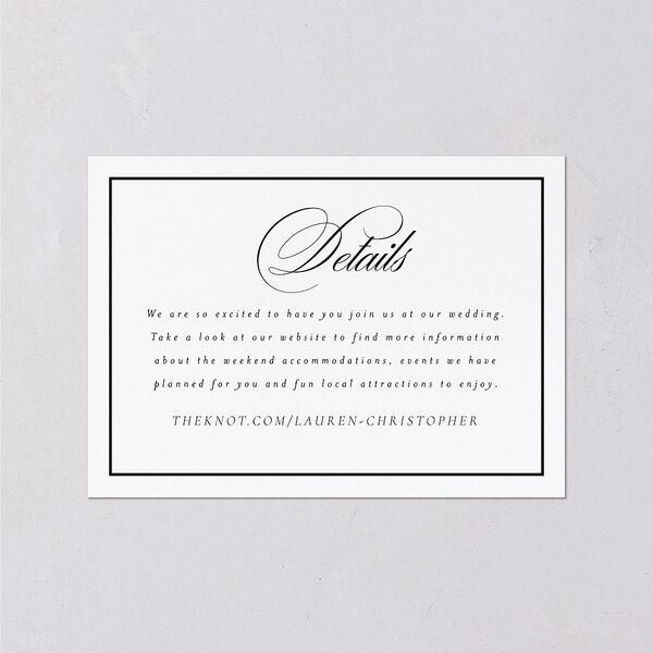 Lasting Frame Wedding Enclosure Cards Pure White Signature Standard