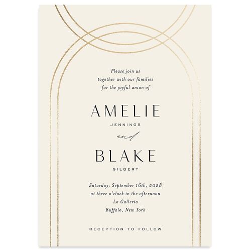 Foil Arch Wedding Invitations Gold Bisque Signature Blank No Standard