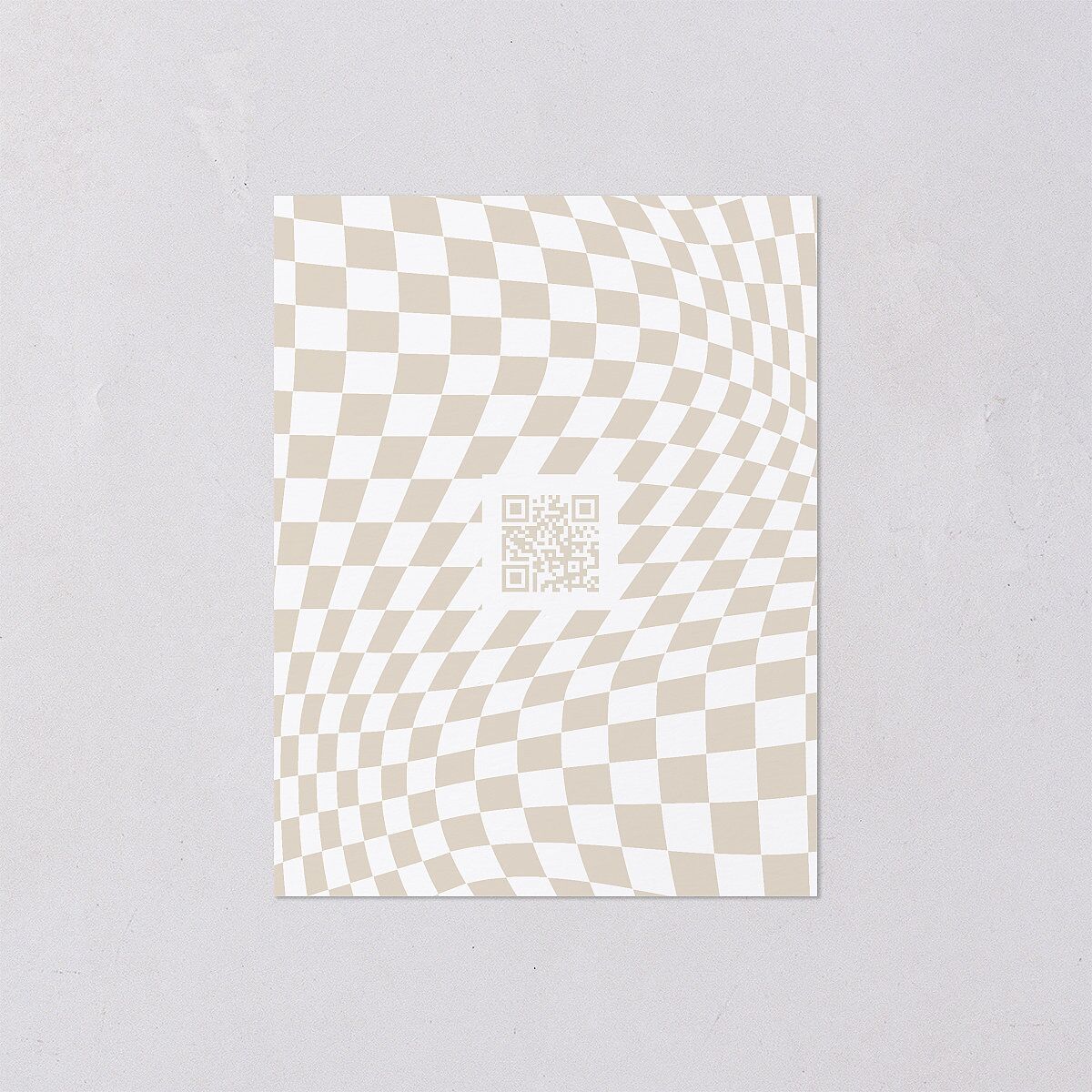 Checked Save the Date Petite Cards Taupe Signature smooth Blank No Standard