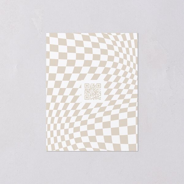 Checked Save the Date Petite Cards Taupe Signature smooth Blank No Standard