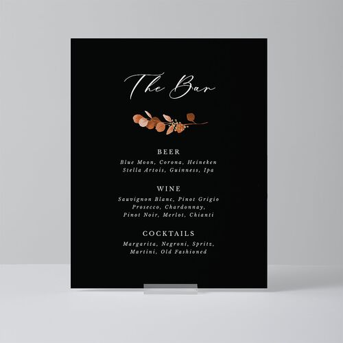 Eucalyptus Frame Standard Bar Tabletop Sign Small Walnut Standard Indoor Foam Core S Tabletop Bar