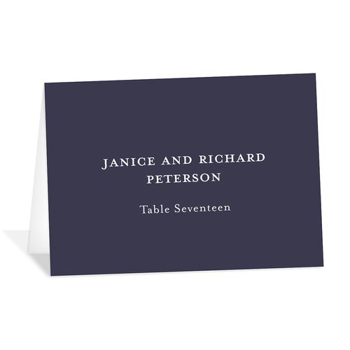 Monogram Portrait Place Cards Dark Navy Signature