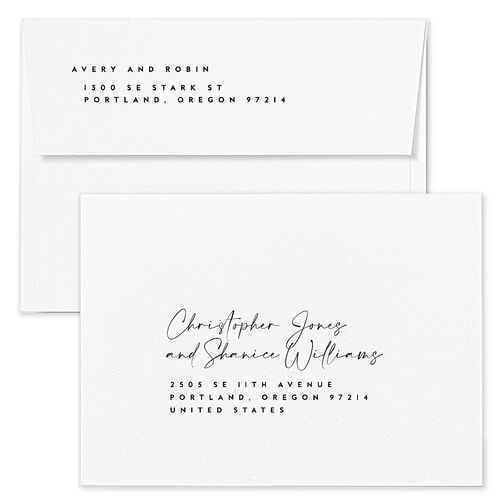 Modern Vow Wedding Invitation Envelopes Blue Fog Return Address Standard Signature