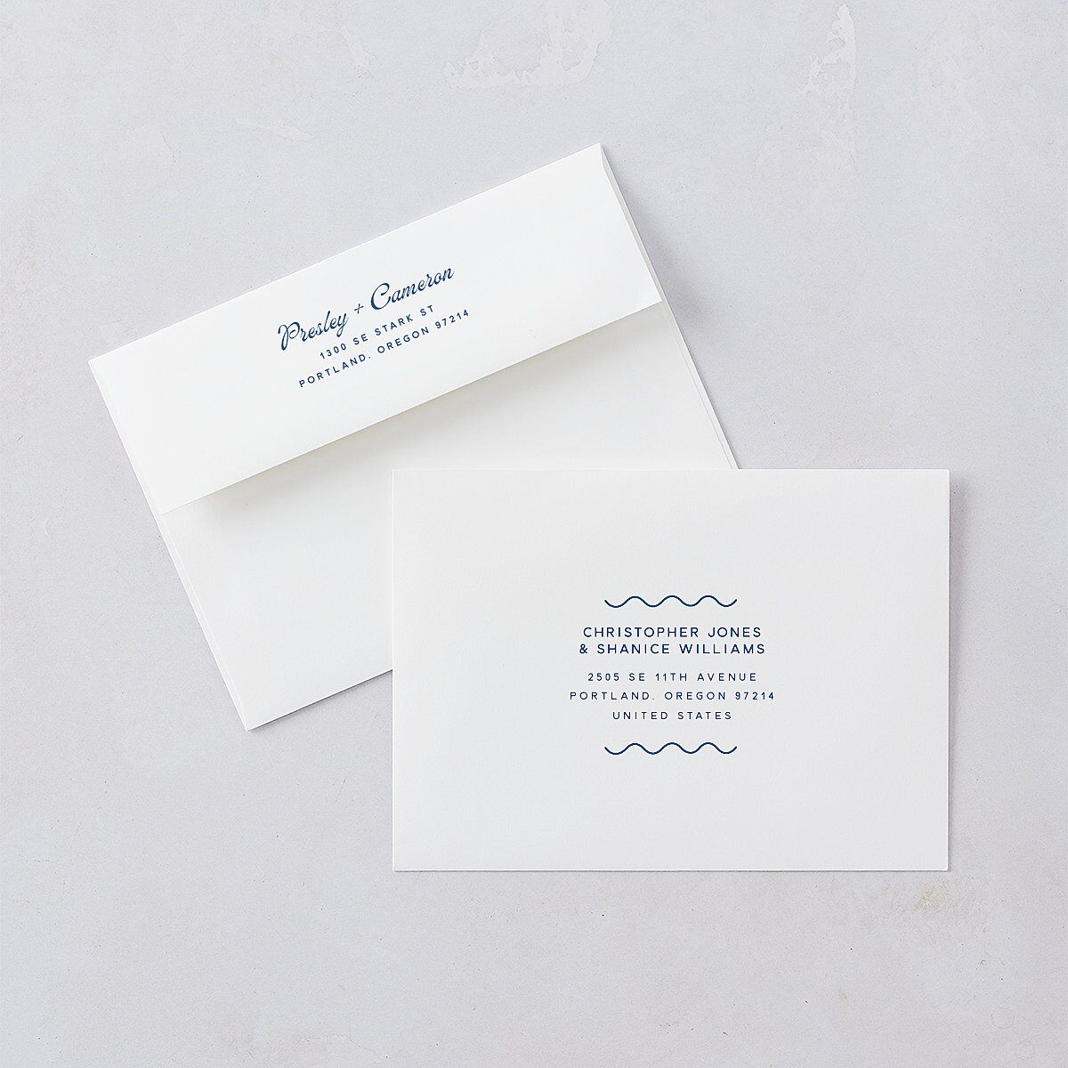Cabana Stripes Save the Date Cards Lemon Signature smooth Blank Standard
