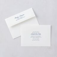 Cabana Stripes Save the Date Cards Lemon Signature smooth Blank Standard