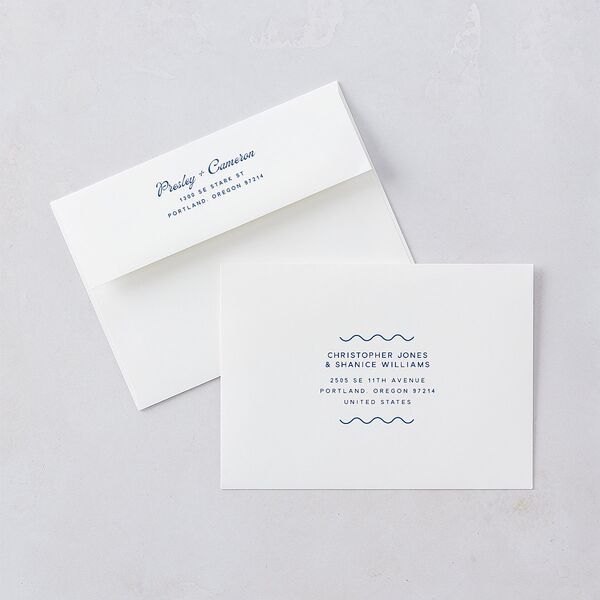 Cabana Stripes Save the Date Cards Lemon Signature smooth Blank Standard