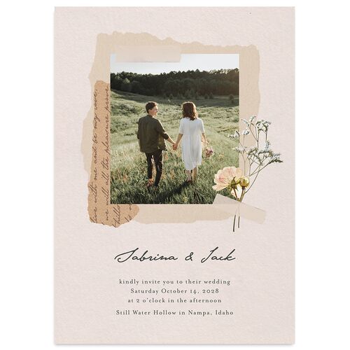 Scrapbook Photo Wedding Invitations Linen Signature Blank No Standard