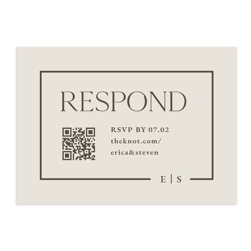 Minimalist Photo Frame QR Code RSVP Cards Sand Signature Standard