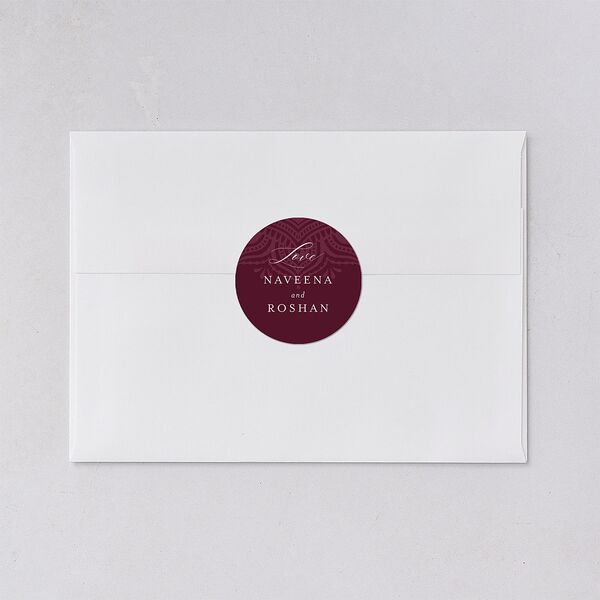 Gilded Adornment Wedding Stickers Burgundy Circle