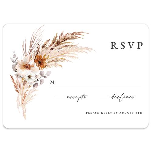 Bohemian Floral Hoop Wedding Response Cards Camel Signature Rounded