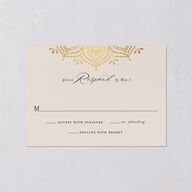 Indian Gilded Adornment Wedding Response Cards Gold Sand Signature Standard