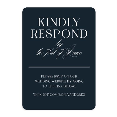 Classically Elegant URL RSVP Cards Navy Signature Rounded