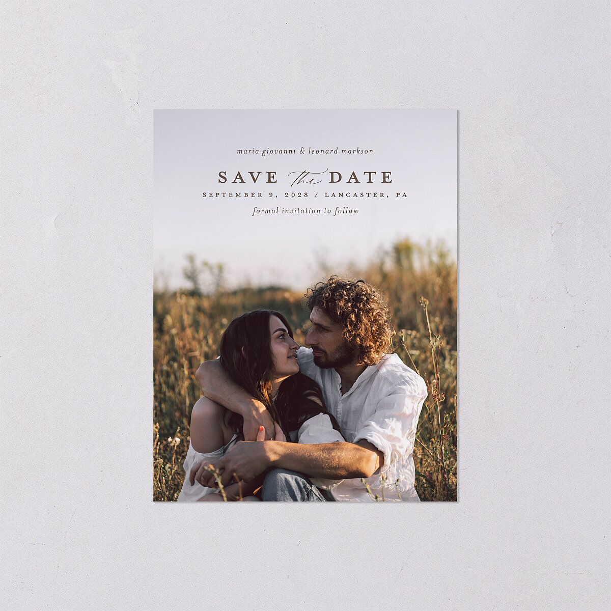 Bohemian Garden Save the Date Petite Cards Cream Signature smooth Blank No Standard