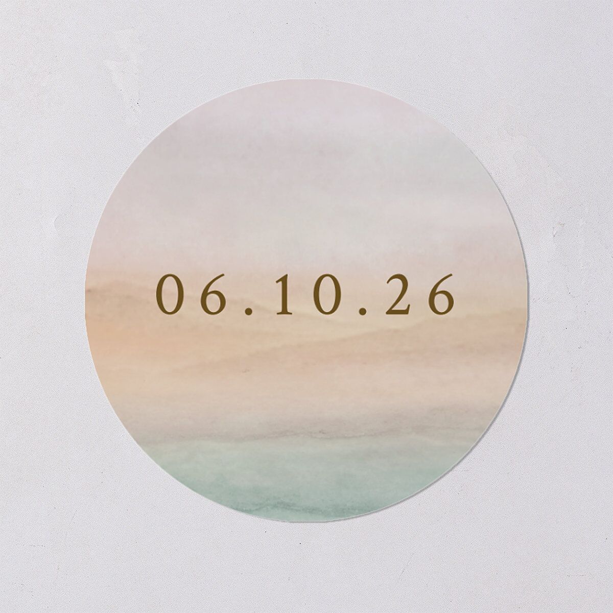 Ethereal Sunset Wedding Stickers Peach Fuzz Circle