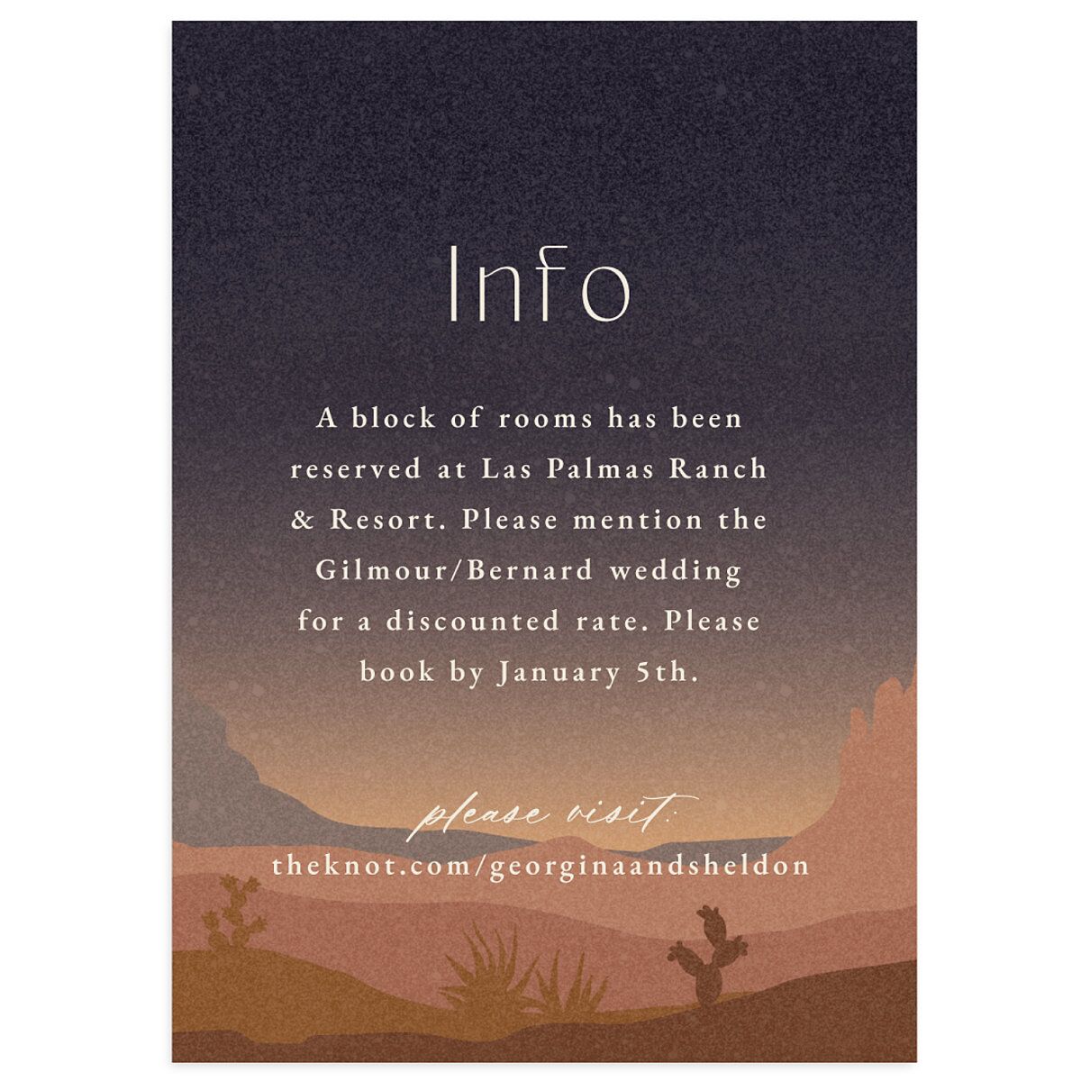 Desert Moon Wedding Enclosure Cards