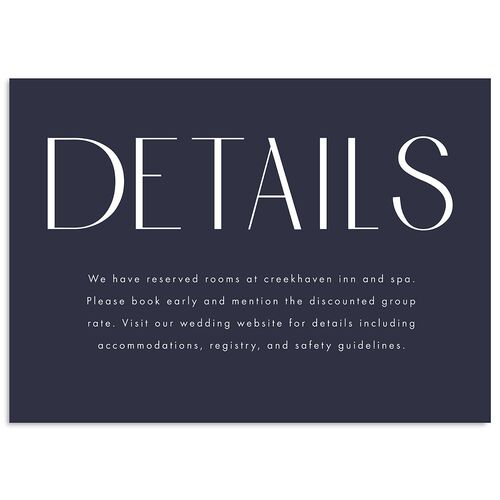 Love is Love Wedding Enclosure Cards Dark Navy Signature Standard