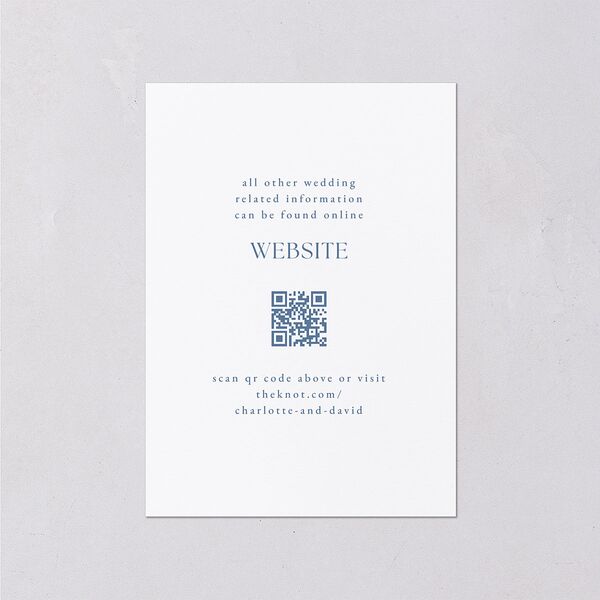 Vintage Bow Wedding Enclosure Cards Regency Blue Signature