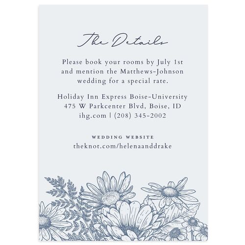 Rustic Botanical Frame Wedding Enclosure Cards Navy Signature Standard