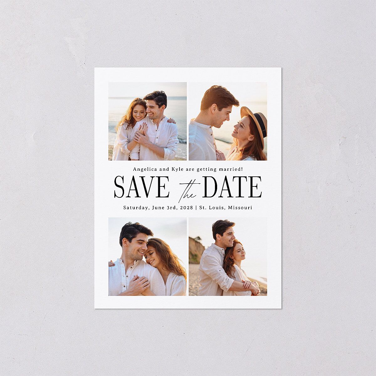 Classically Gilded Save the Date Petite Cards Pure White Signature smooth Blank No Standard