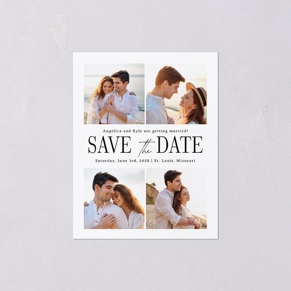 Classically Gilded Save the Date Petite Cards Pure White Signature smooth Blank No Standard
