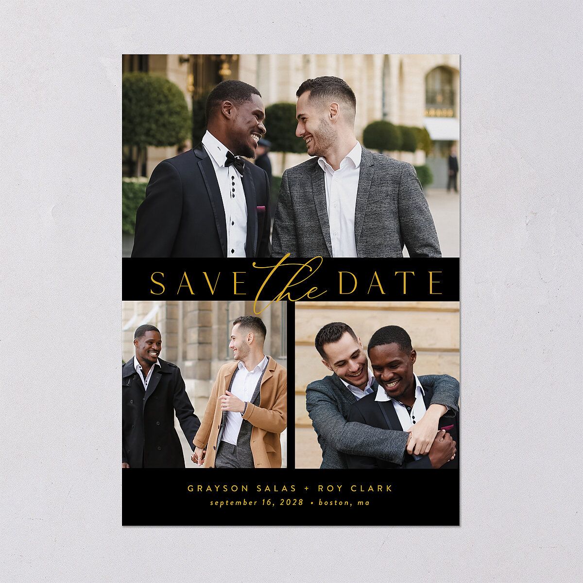 Elegant Grid Wedding Invitations Licorice Signature Blank Standard