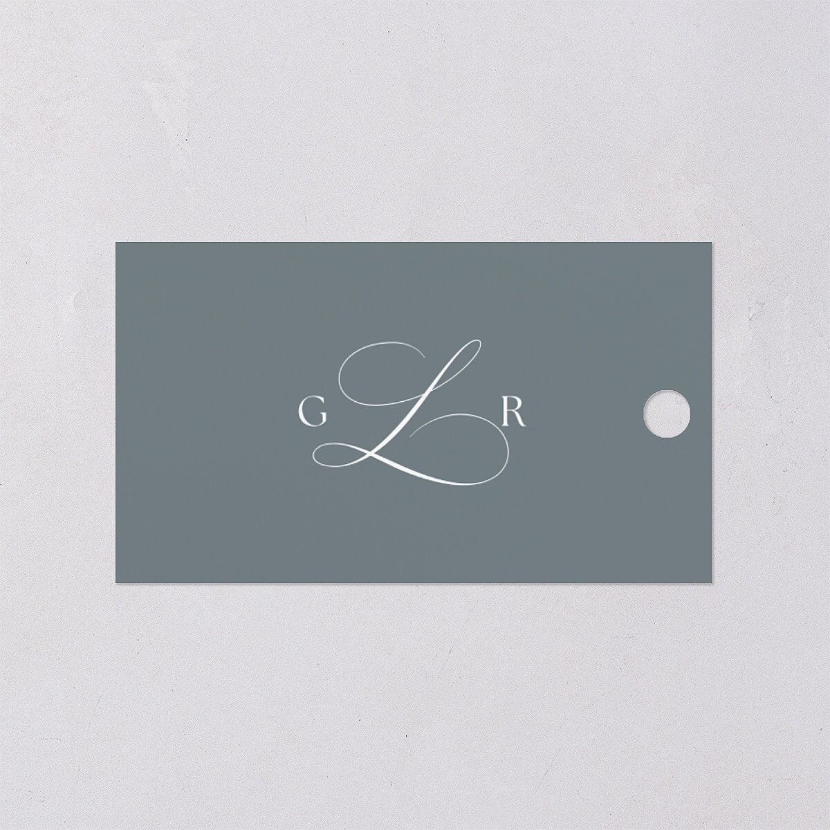 Classic Picture Photo Favor Gift Tags Dusty Blue Signature