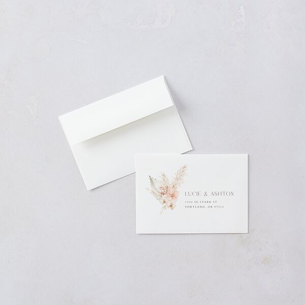 Pampas Floral Wedding Response Cards Snow Signature Standard