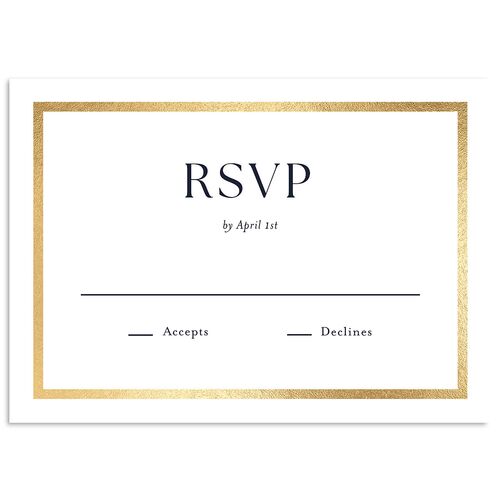 Simple Frame Wedding Response Cards Gold Navy Signature Standard