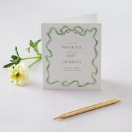 Vintage Bow Thank You Cards Jewel Green