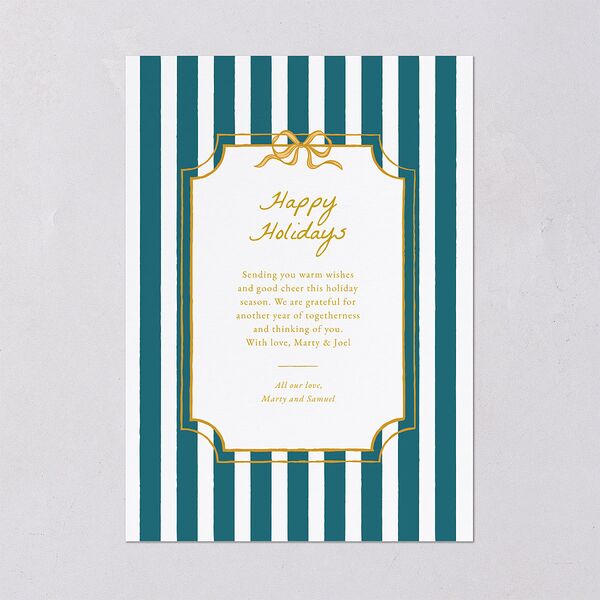 Vintage Bow Frame Holiday Cards Deep Lake Signature Blank
