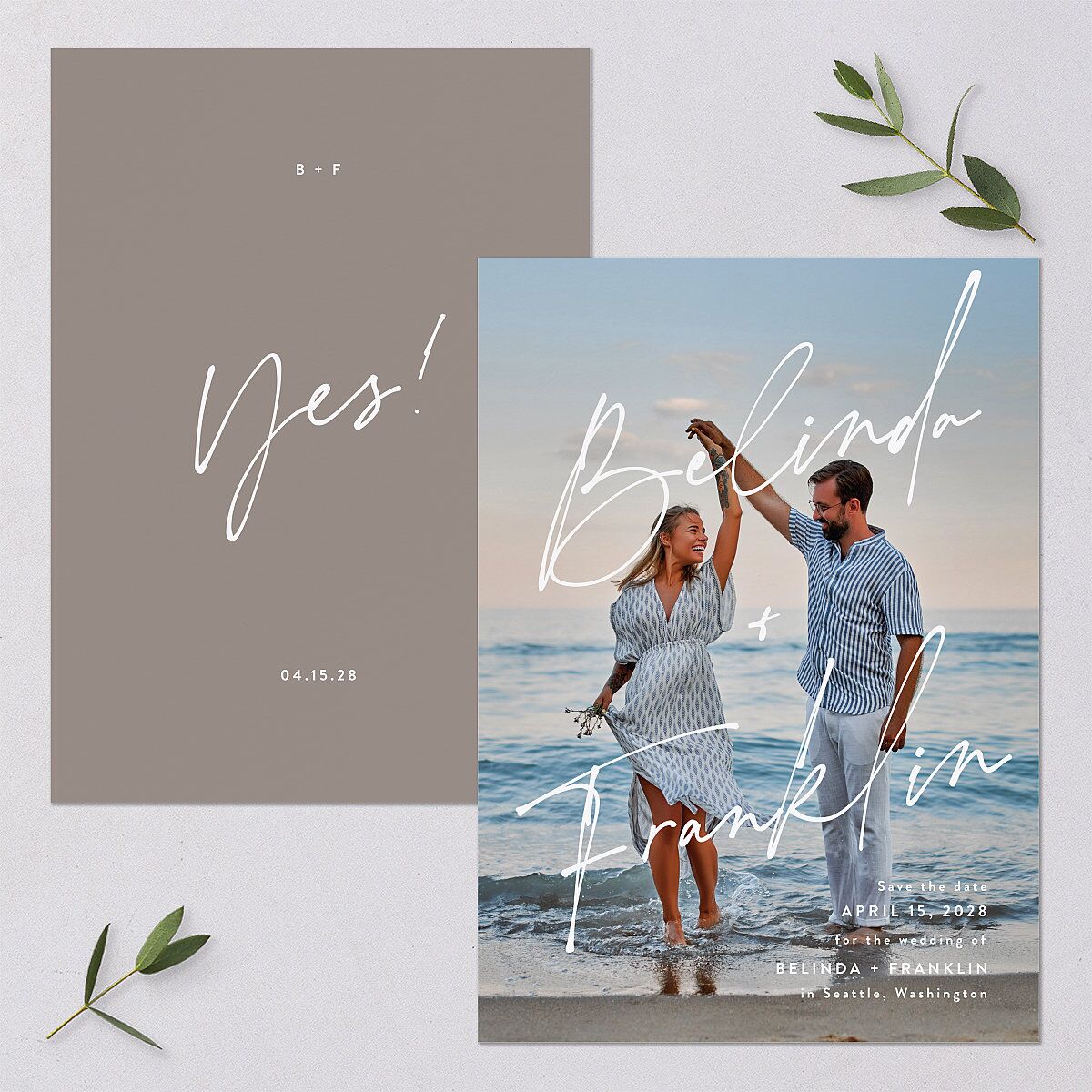 Names Save The Date Cards — view 1