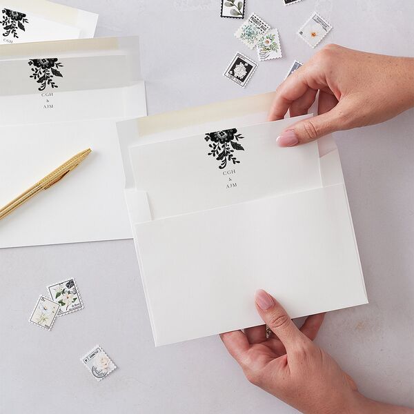 Ornate Lace Standard Envelope Liners Midnight Standard