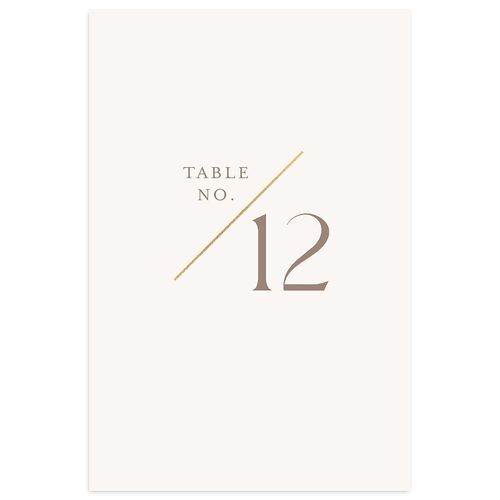 Monogram Slant Foil Table Numbers Gold Fawn Signature