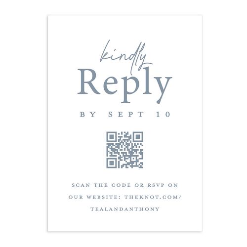 Our Date Photo QR Code RSVP Cards Dusty Blue Signature Standard