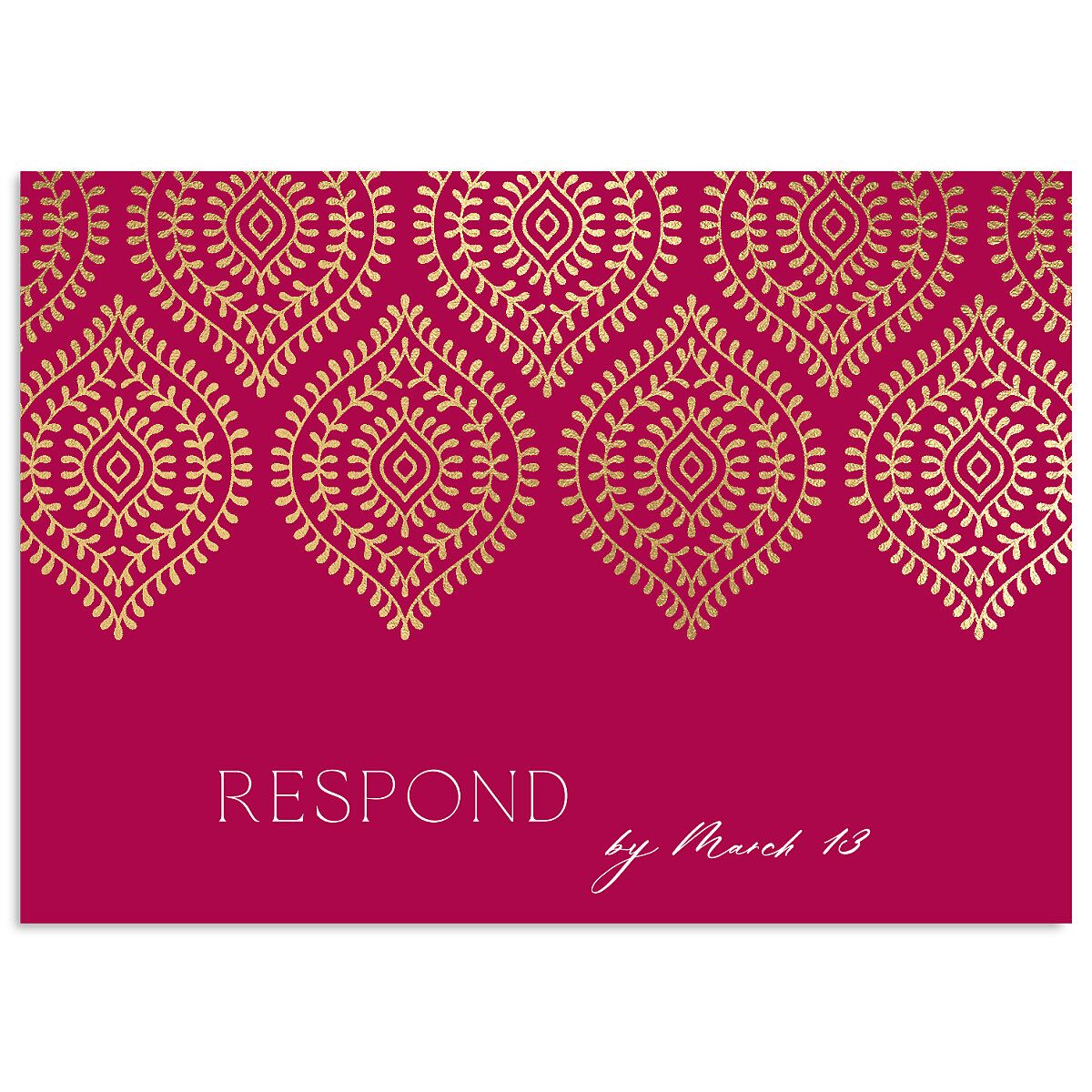 Gilded Lehenga Wedding Response Cards