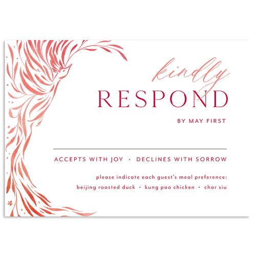 Romantic Phoenix Wedding Response Cards Crimson Signature Standard