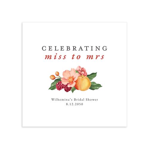 Botanical Citrus Garden Bridal Shower Cocktail Napkins Rose Pink Napkin Uncoined