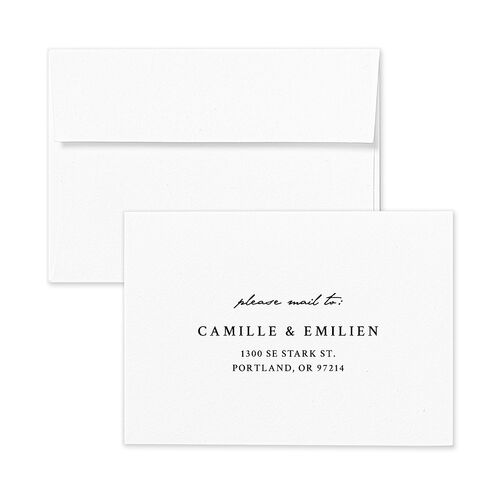 Calla Lily Nouveau Response Card Envelopes Regency Standard White Return Address Signature