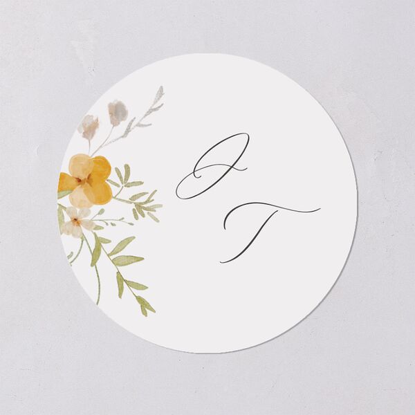 Dainty Wildflowers Wedding Stickers Sunflower Circle