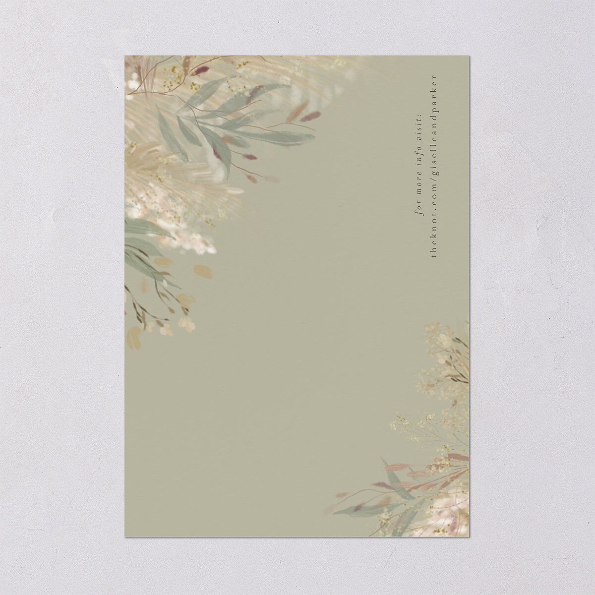 Ethereal Pampas Save The Date Cards Gold Thyme Signature smooth Blank No Standard