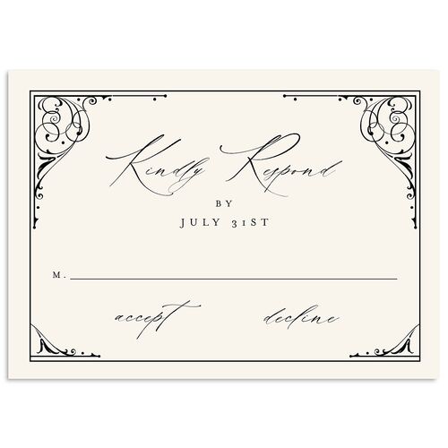 Vintage Gothic Wedding Response Cards Licorice Signature