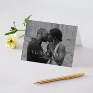 Monogram Leaves Thank You Cards Gold Eucalyptus