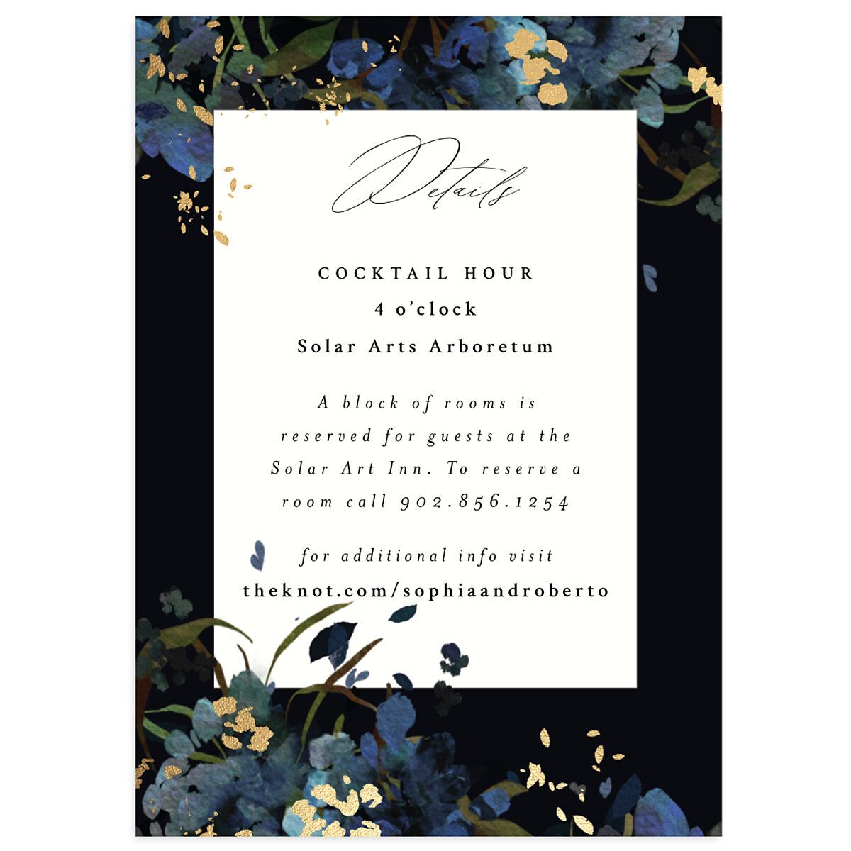 Midnight Floral Wedding Enclosure Cards