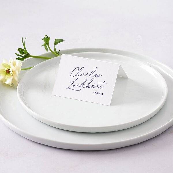 Hand Drawn Wavy Border Place Cards Sapphire Signature