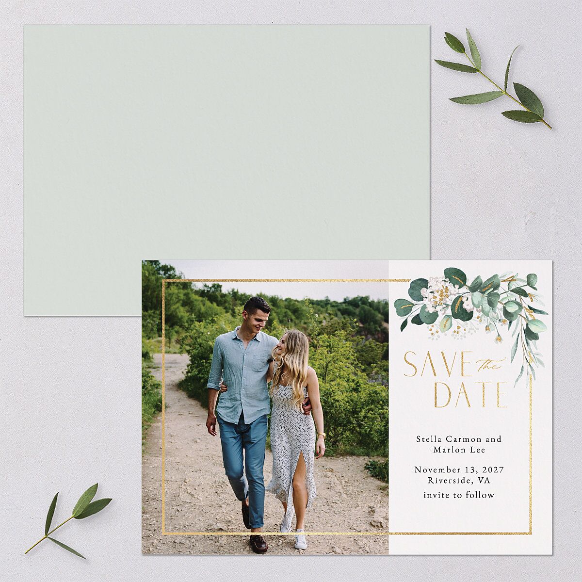 Timeless Hoop Save The Date Cards — view 1