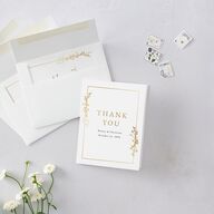 Gilded Wildflower Thank You Cards Gold Pure White Signature
