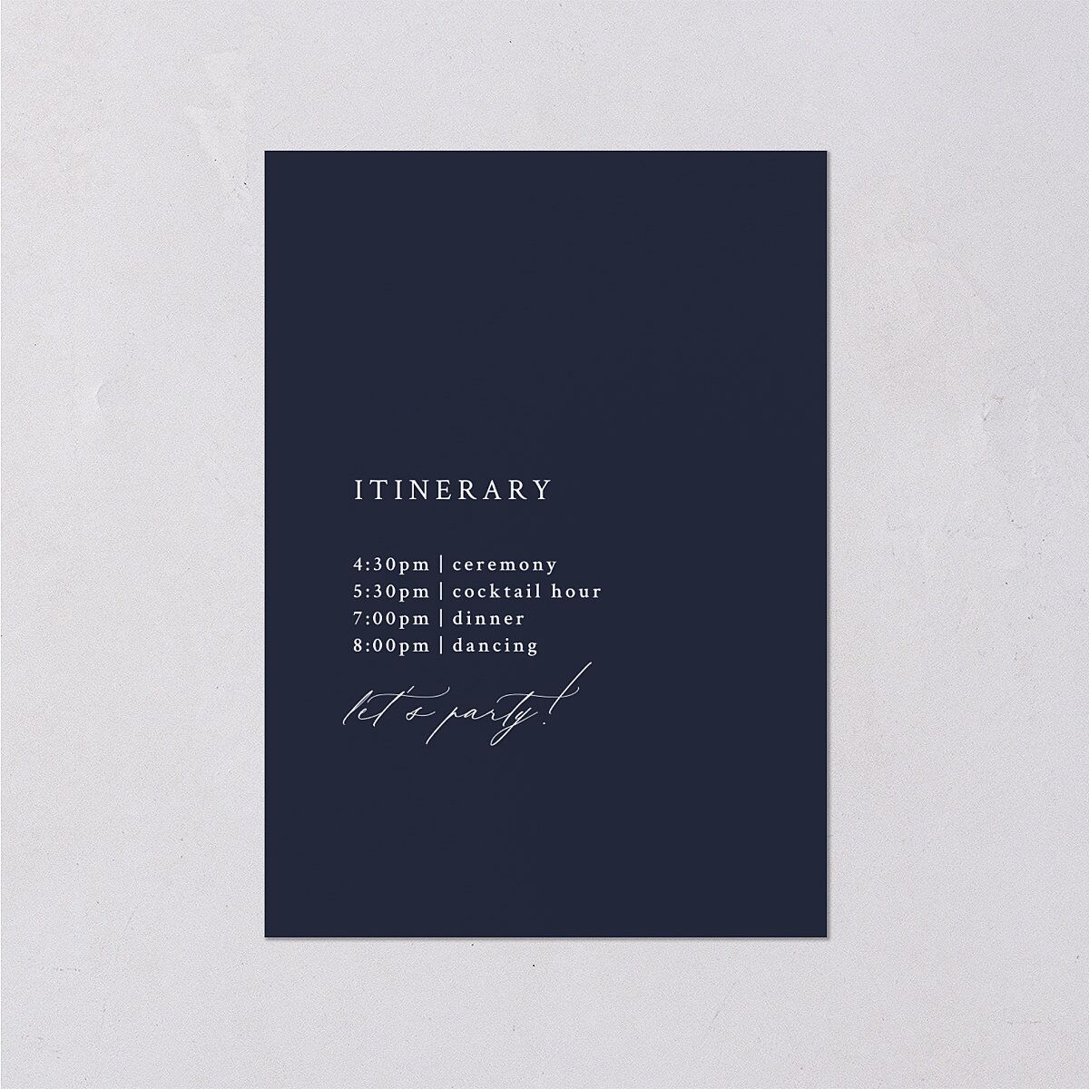 Elevated Minimalist Ampersand Wedding Enclosure Cards Navy Signature Standard