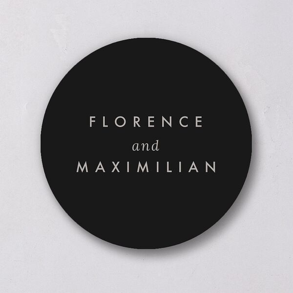 Modern Initials Wedding Stickers Midnight Sticker