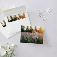 Pastel Flower Arch Foil Thank You Cards Gold Pink Cotton