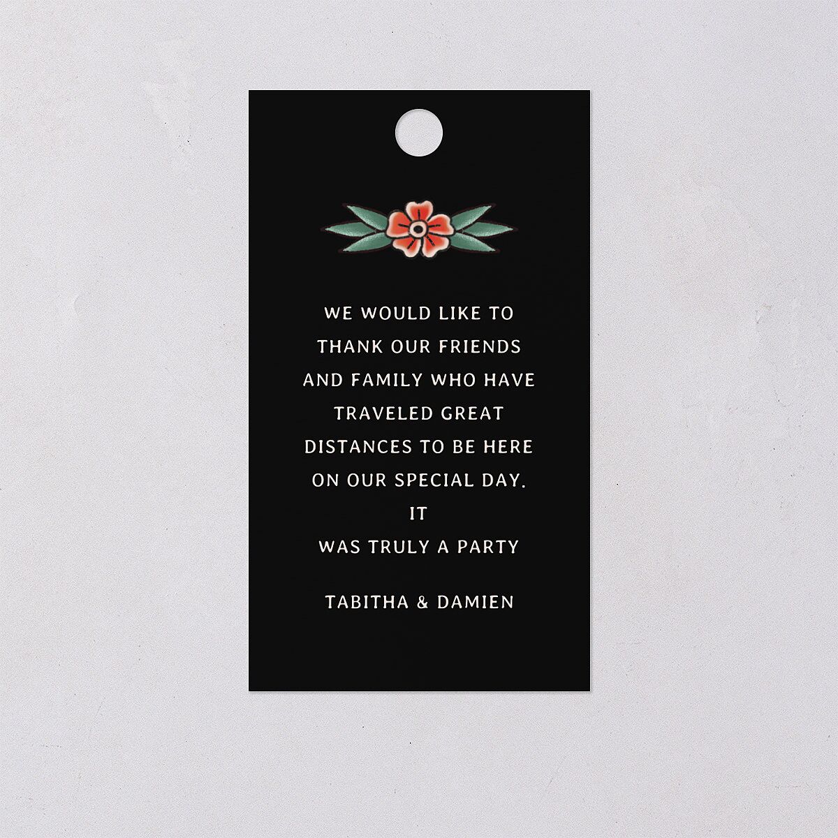 Til Death Tattoos Favor Gift Tags Midnight Signature